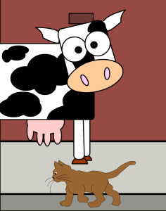 vaca y gato